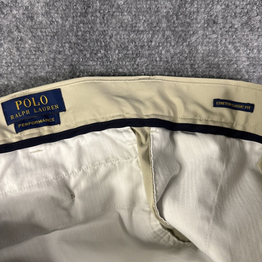 Polo Ralph Lauren Performance Stretch Classic Fit Golf Khaki Chino Tech 33x29 - Picture 4 of 9